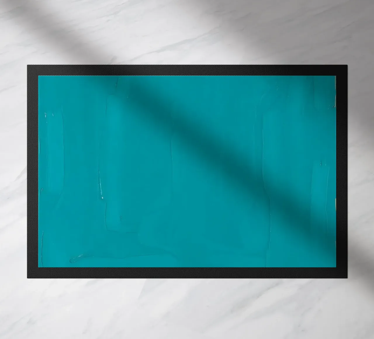 opera d'arte turchese con pennellate astratte zerbino da DesignDoodle