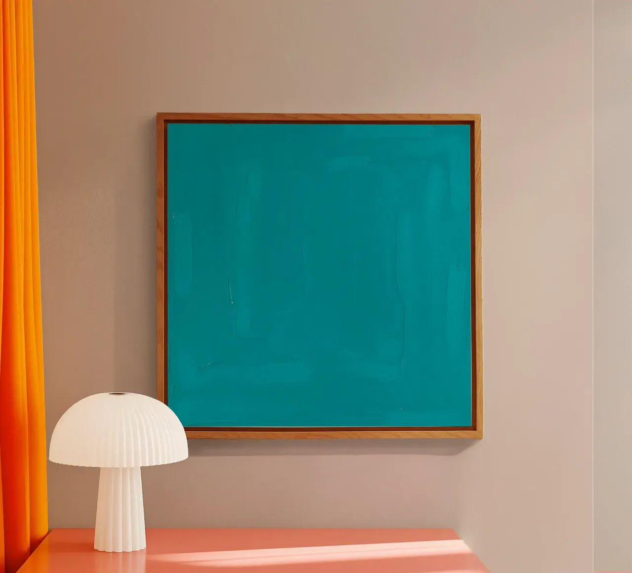 turquoise artwork showcasing abstract brush strokes acrylic glass by DesignDoodle