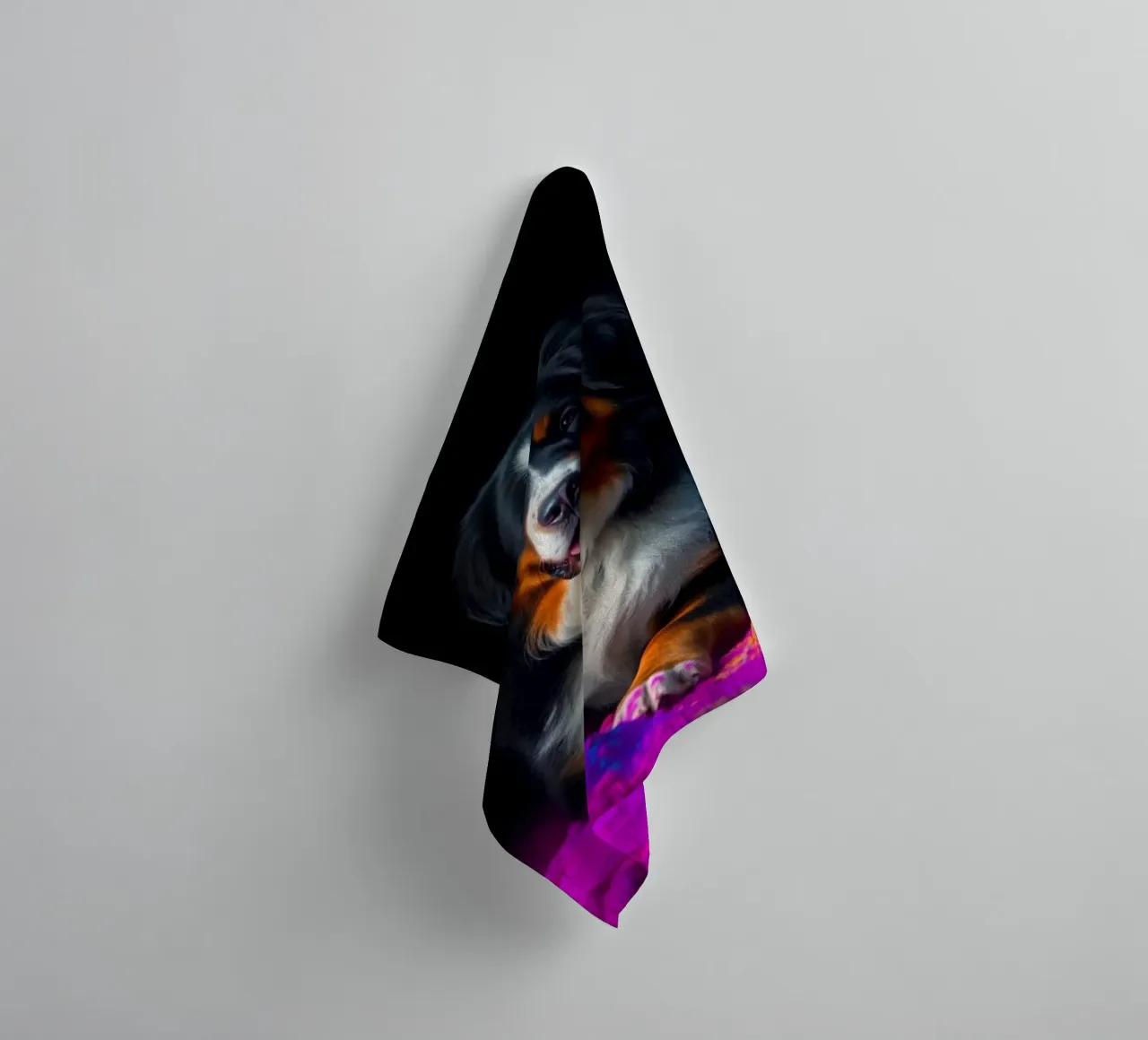 The colorful Bernese Mountain Dog #24 towel by Yumis.Beargang.and.Me