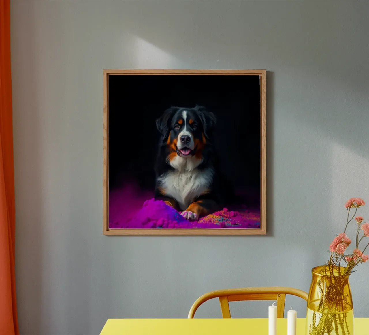 The colorful Bernese Mountain Dog #24 alu-dibond by Yumis.Beargang.and.Me
