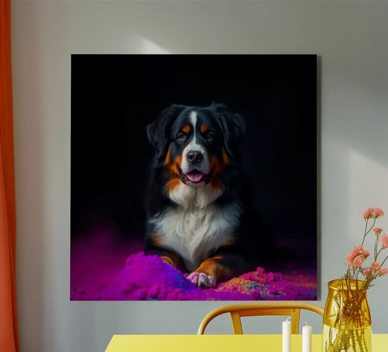 The colorful Bernese Mountain Dog #24 alu-dibond by Yumis.Beargang.and.Me