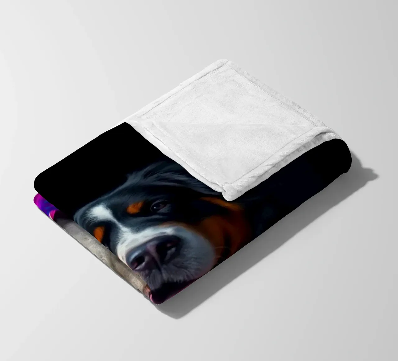 The colorful Bernese Mountain Dog #24 fleece blanket by Yumis.Beargang.and.Me