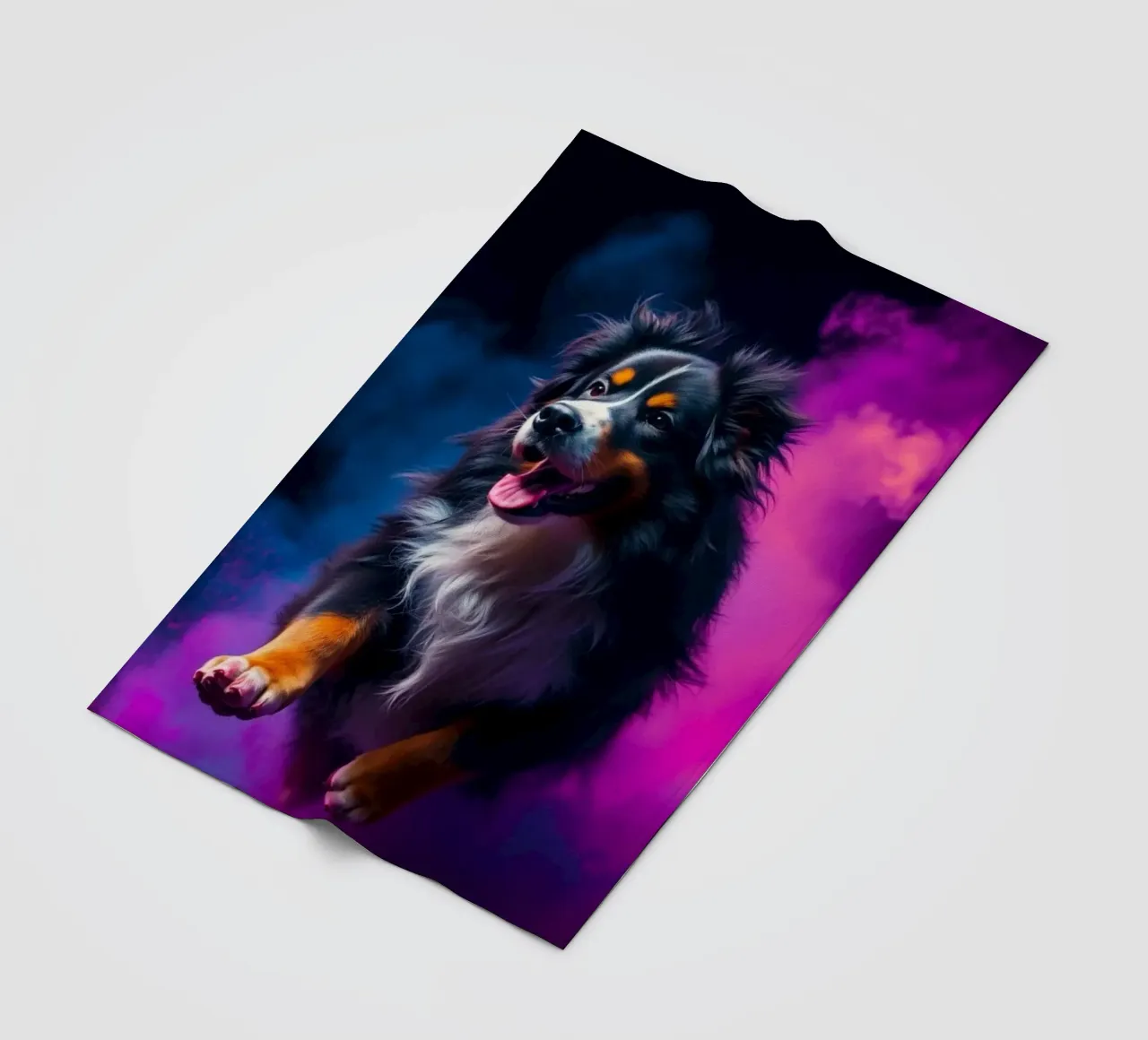 The colorful Bernese Mountain Dog #25 fleece blanket by Yumis.Beargang.and.Me