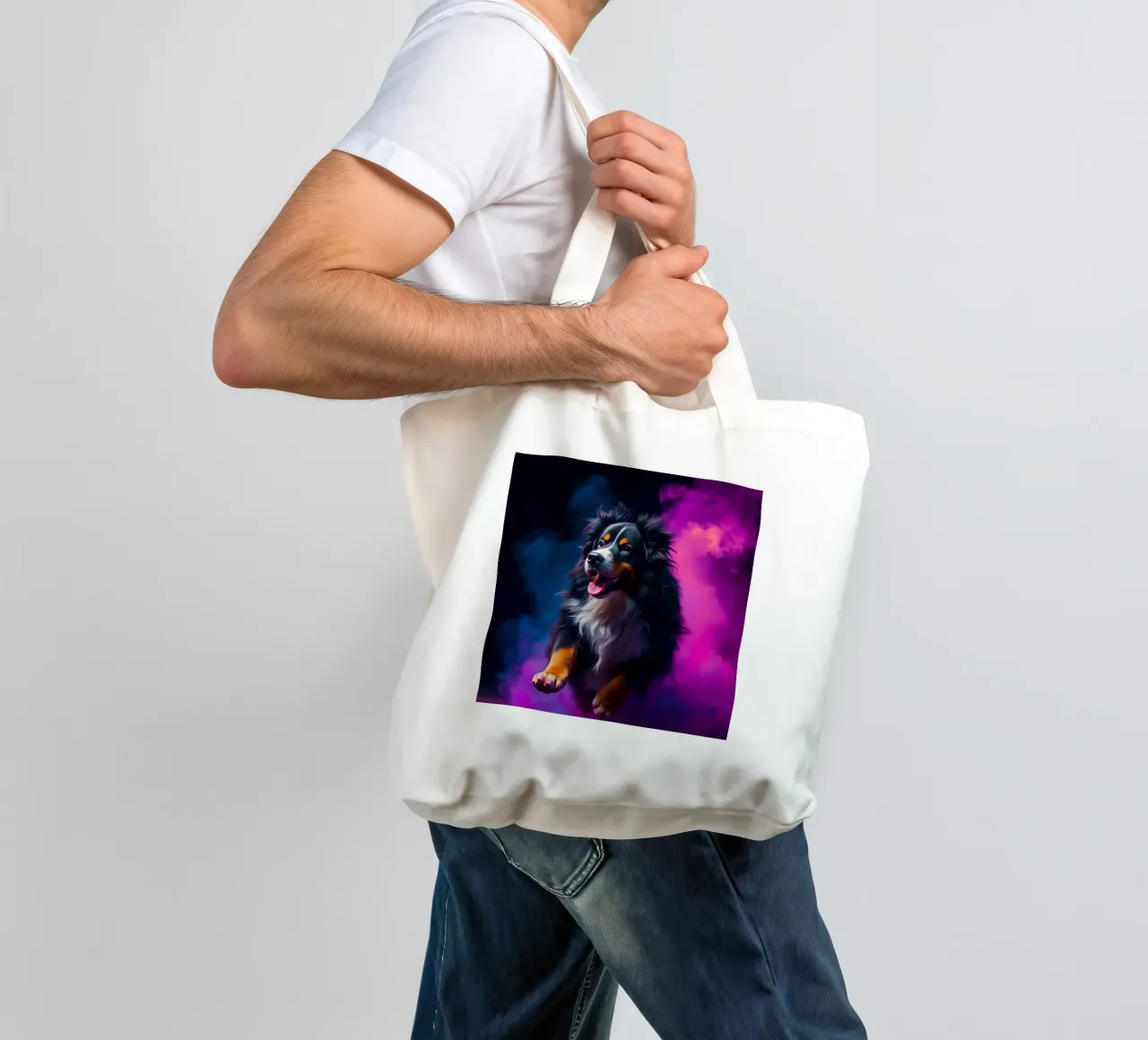 The colorful Bernese Mountain Dog #25 tote bag by Yumis.Beargang.and.Me
