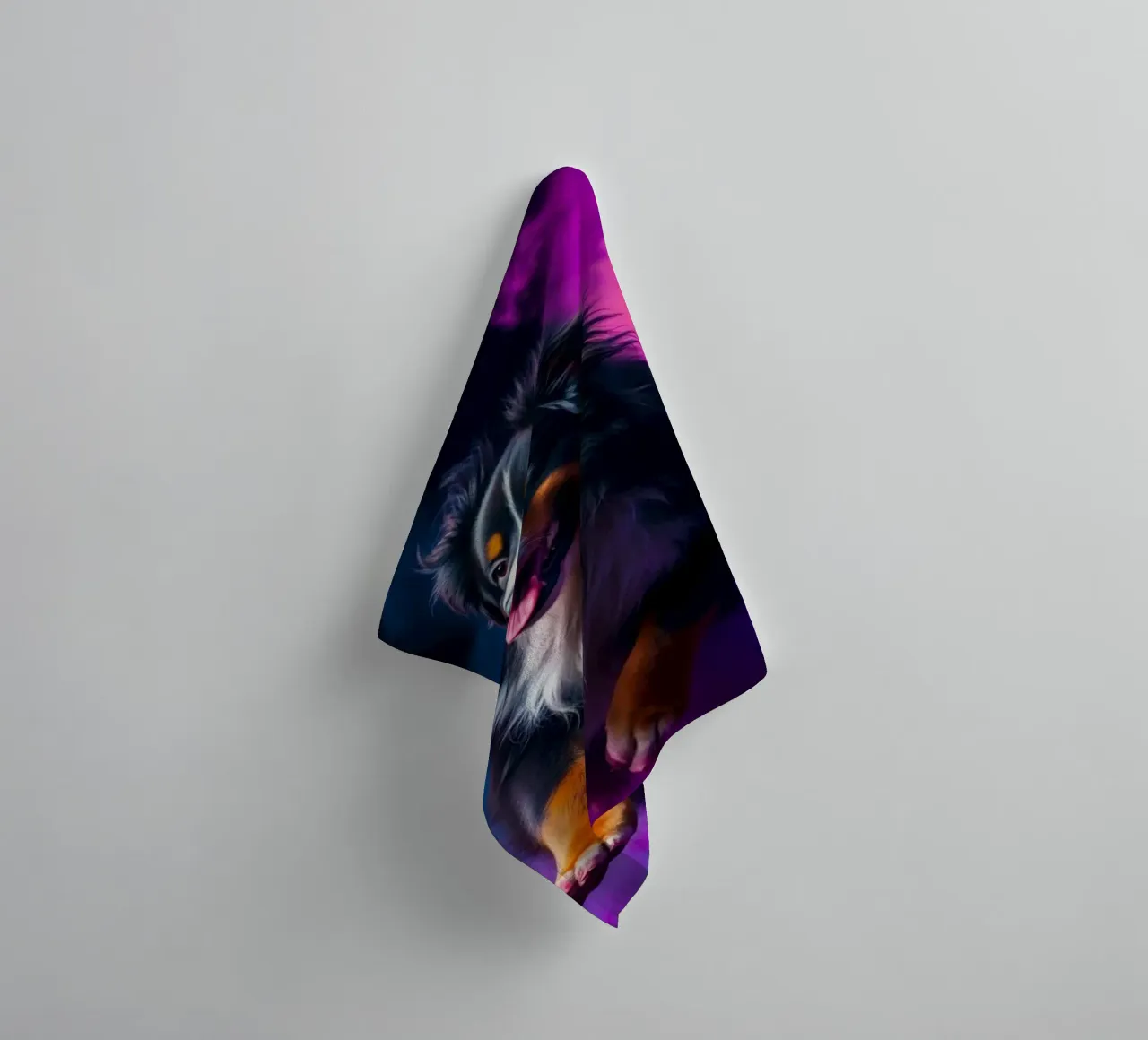 The colorful Bernese Mountain Dog #25 towel by Yumis.Beargang.and.Me