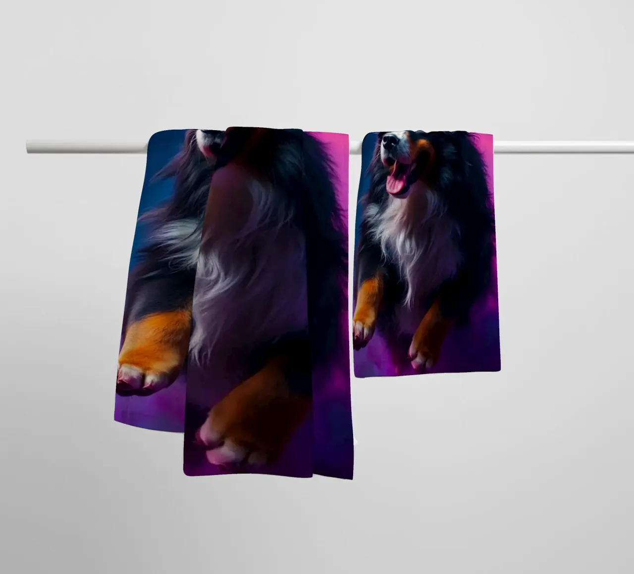 The colorful Bernese Mountain Dog #25 towel by Yumis.Beargang.and.Me