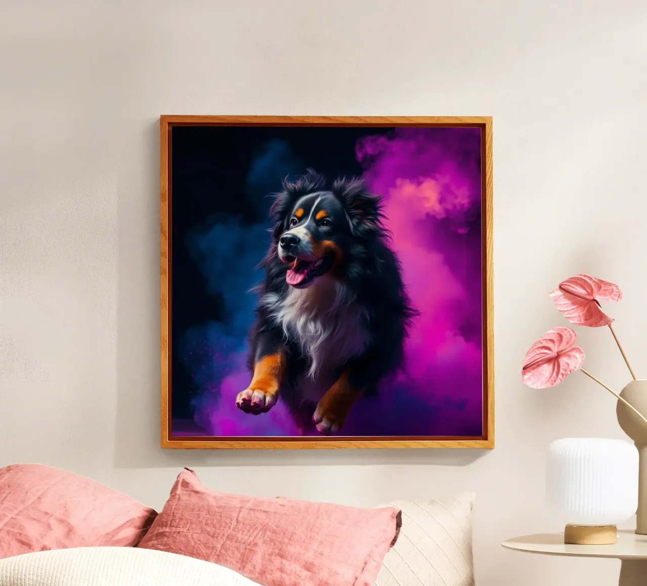 The colorful Bernese Mountain Dog #25 acrylic glass by Yumis.Beargang.and.Me