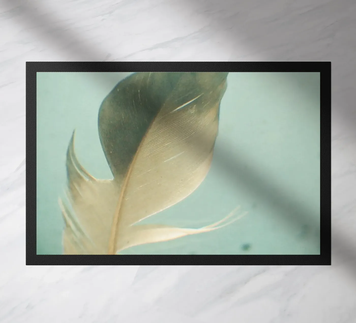 Grey Feather doormat by Cassia Beck Photography