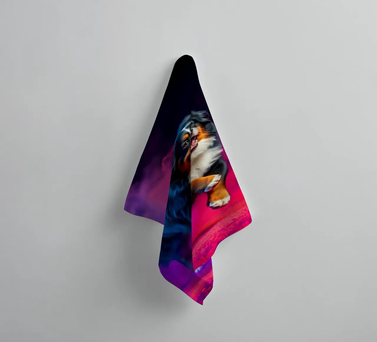 The colorful Bernese Mountain Dog #30 towel by Yumis.Beargang.and.Me