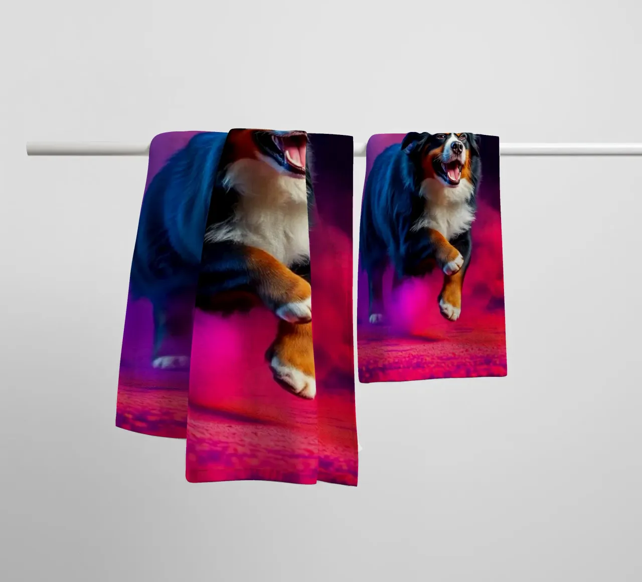 The colorful Bernese Mountain Dog #30 towel by Yumis.Beargang.and.Me