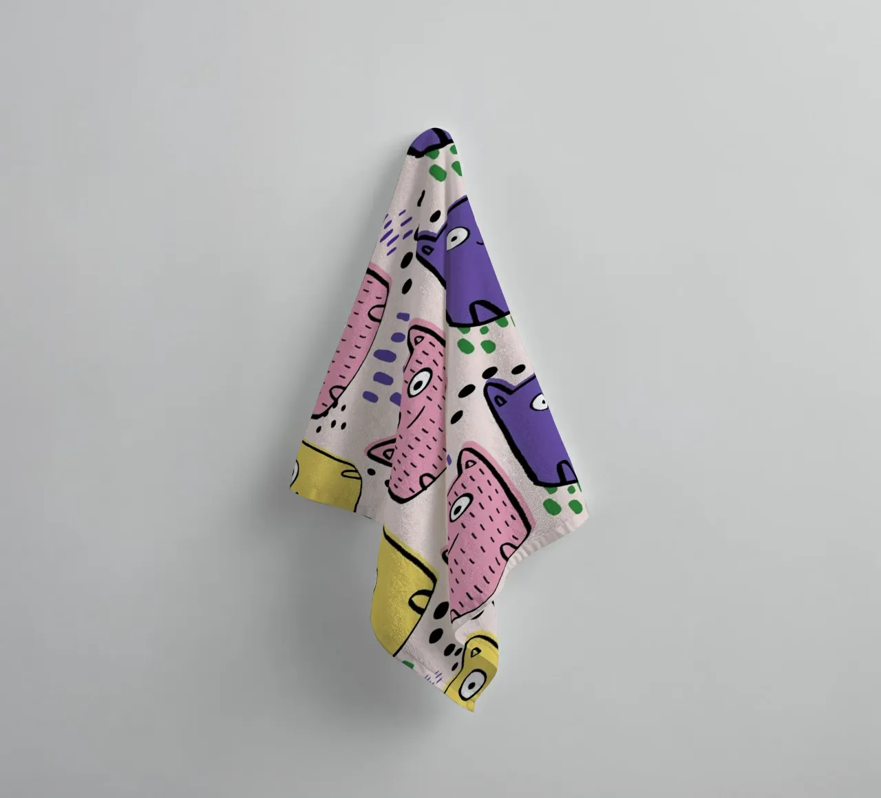 Colourful Cats Handtuch von Lora O'Callaghan