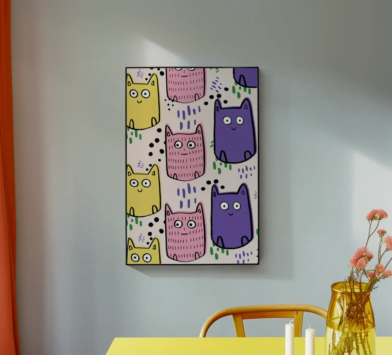 Colourful Cats acrylic glass by Lora O'Callaghan
