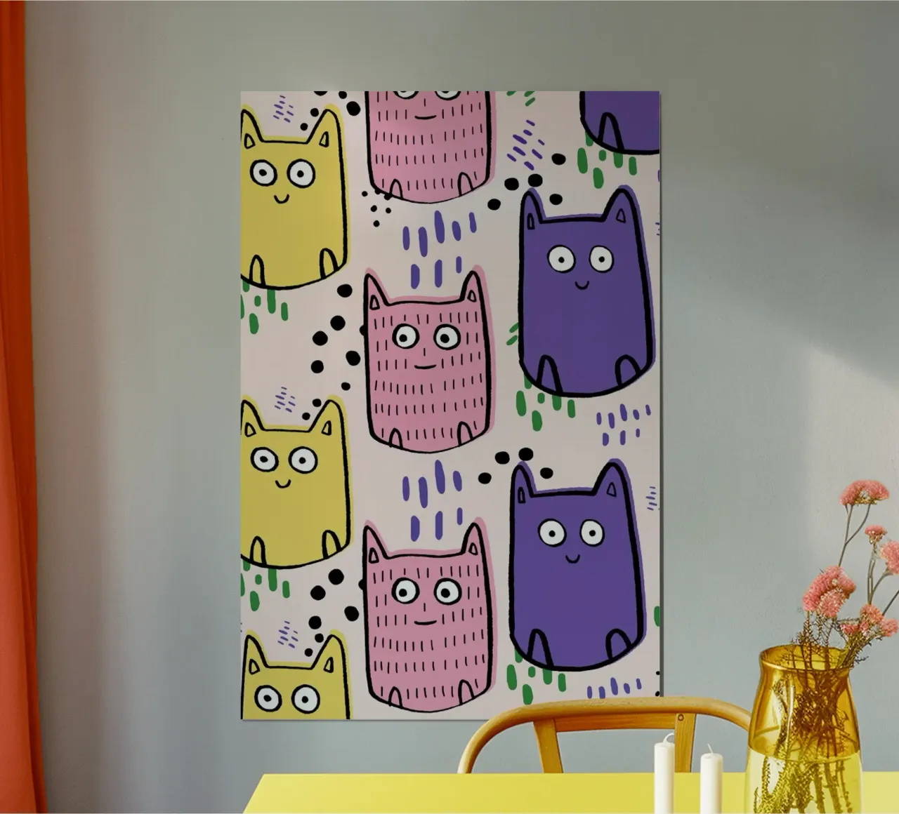 Colourful Cats hahnemühle by Lora O'Callaghan