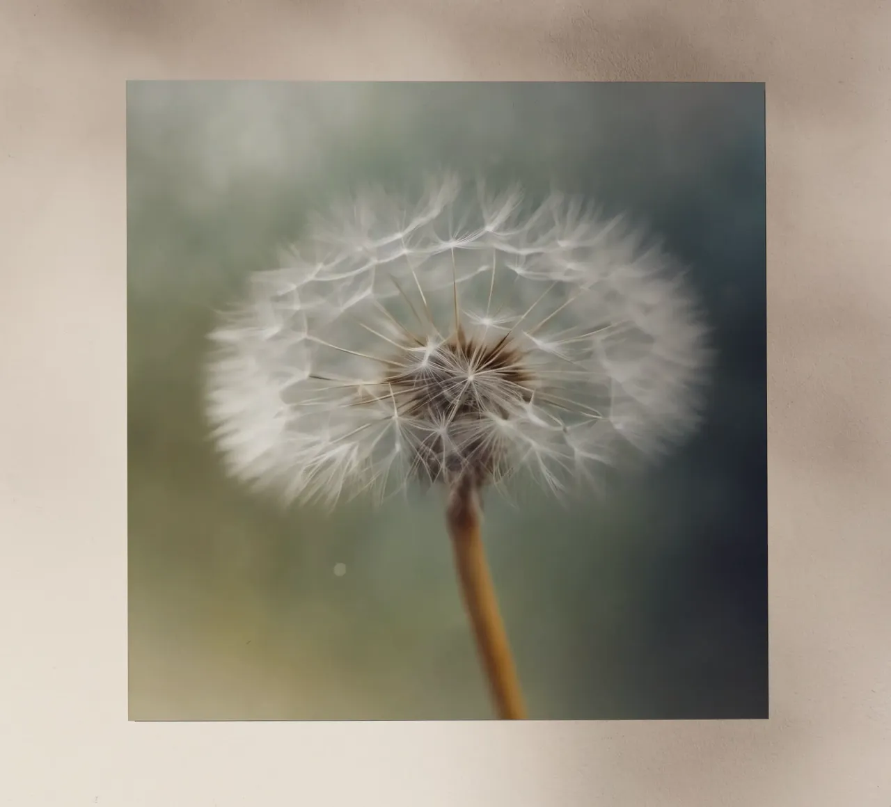 Testa di dente di leone in soft focus pellicola backlit da PhotoVibe Decor