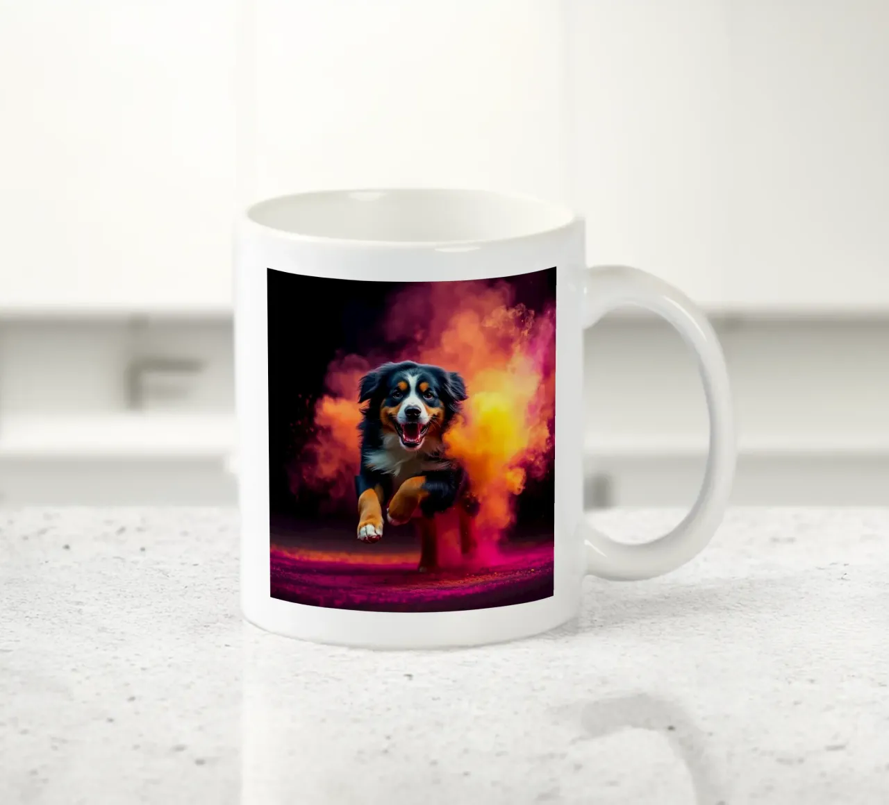 The colorful Bernese Mountain Dog #32 ceramic mug by Yumis.Beargang.and.Me