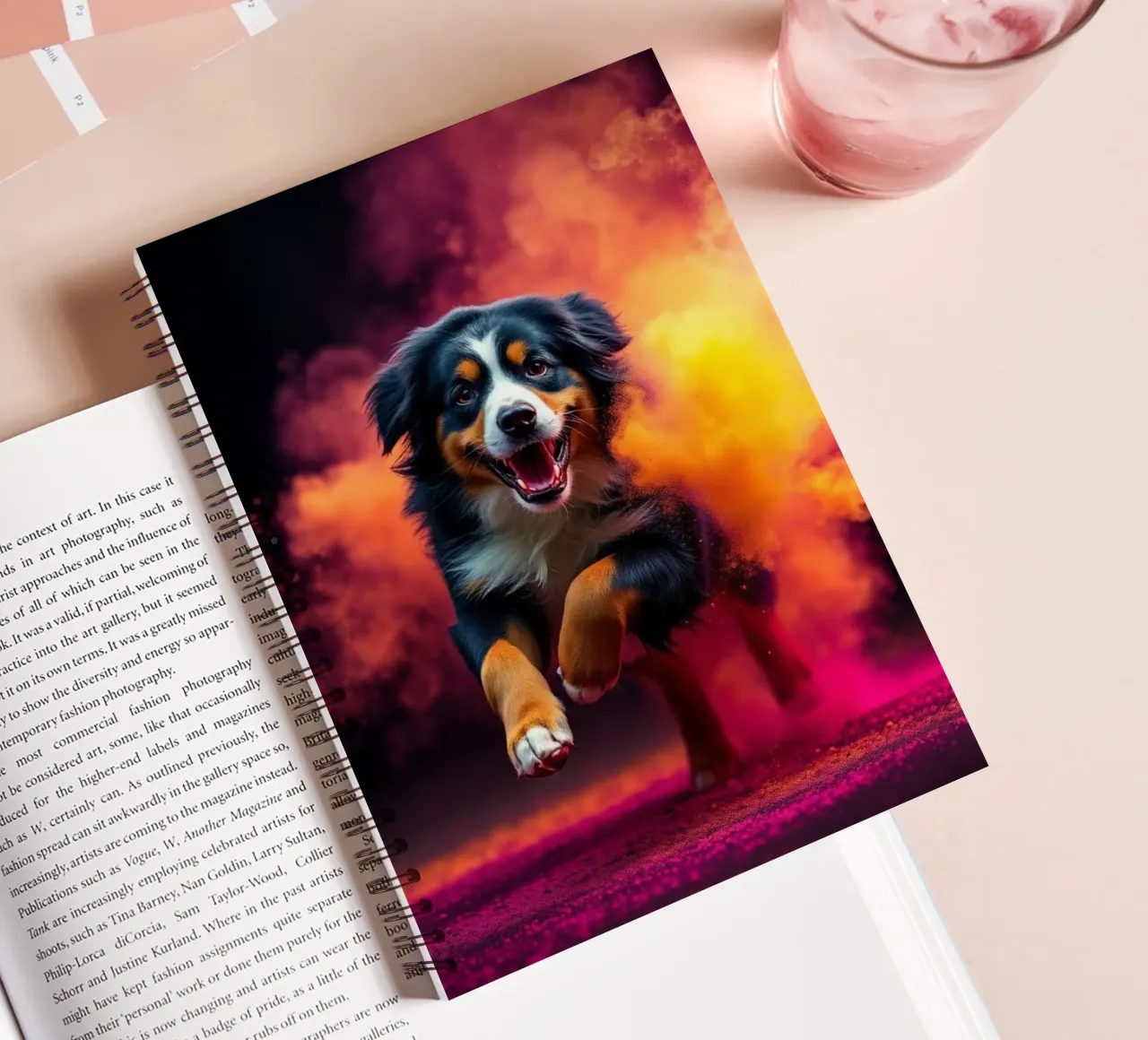 The colorful Bernese Mountain Dog #32 spiral notebook by Yumis.Beargang.and.Me