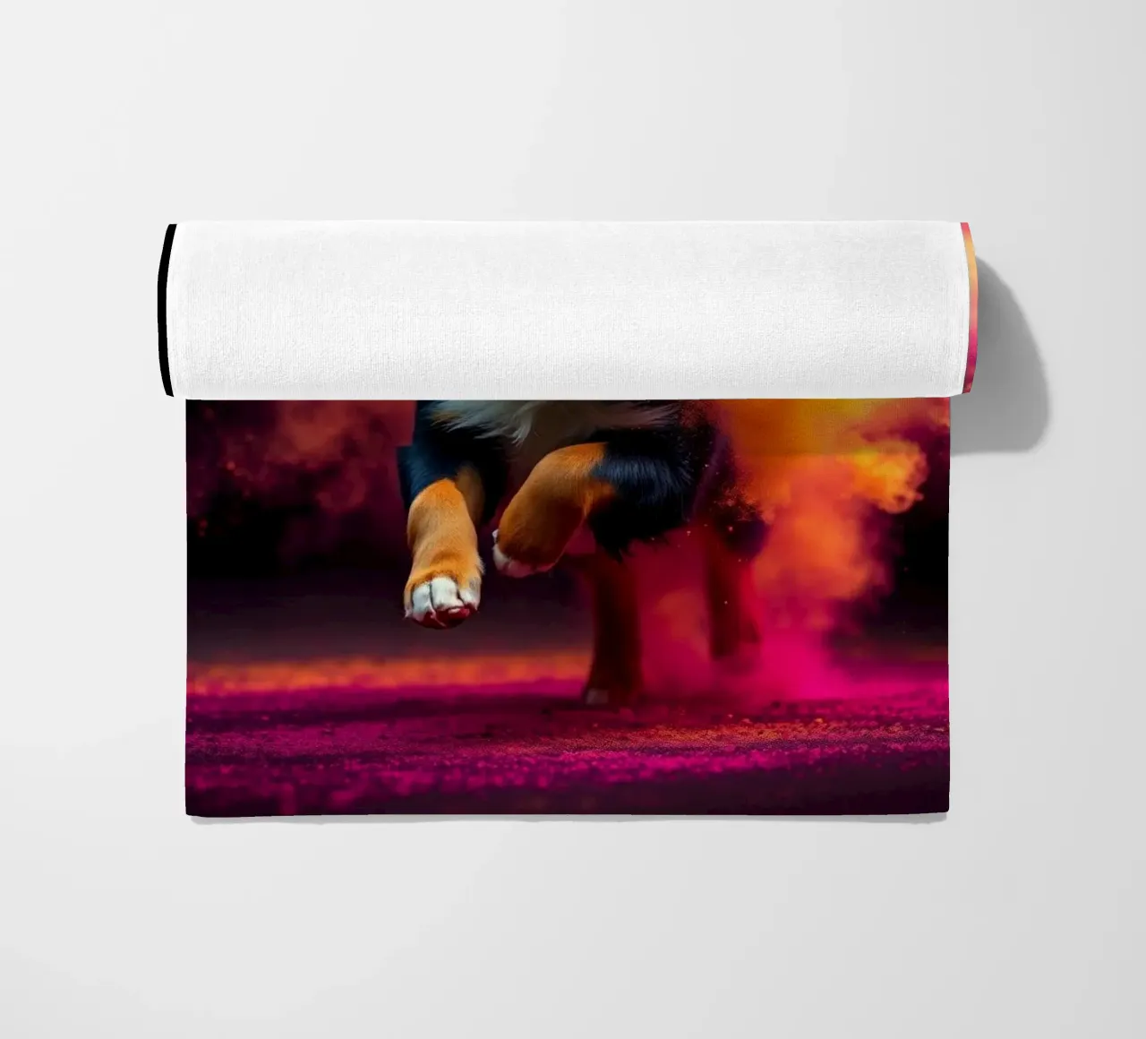 The colorful Bernese Mountain Dog #32 beach towel by Yumis.Beargang.and.Me