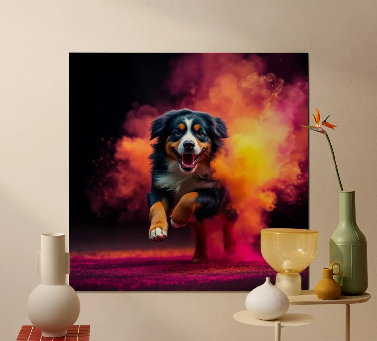 The colorful Bernese Mountain Dog #32 poster by Yumis.Beargang.and.Me