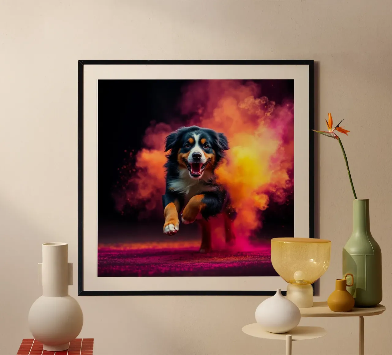 The colorful Bernese Mountain Dog #32 poster by Yumis.Beargang.and.Me