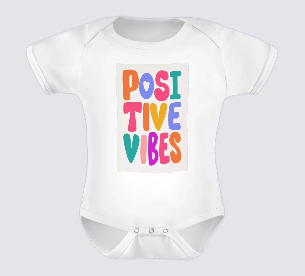 Positive Vibes short-sleeve baby romper by Pure