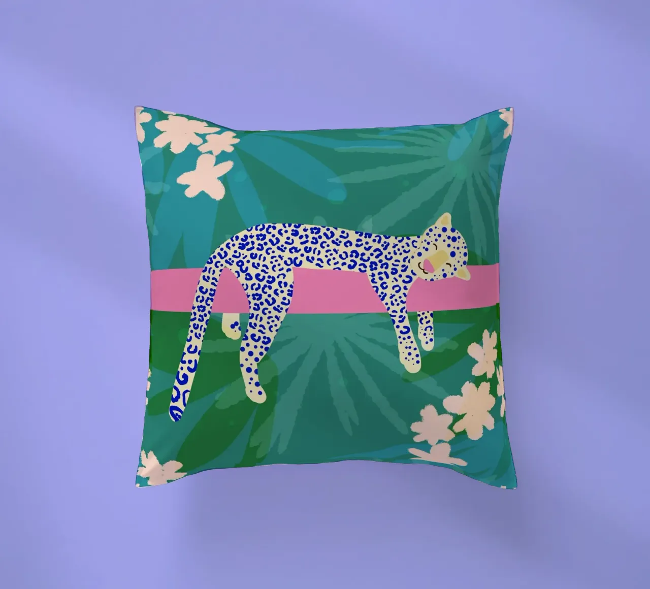 Leopardo rilassato cuscino da Julia Reyelt