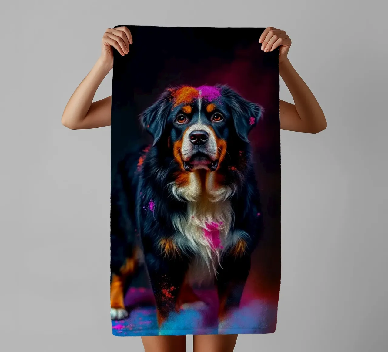 Le bouvier bernois coloré #35 serviette de bain de Yumis.Beargang.and.Me