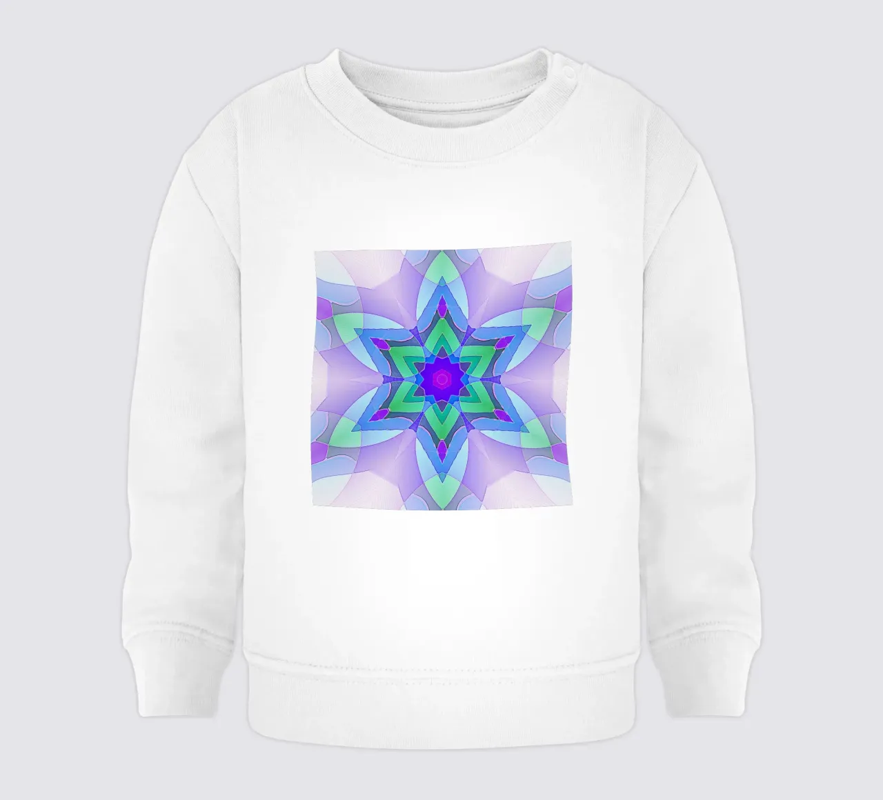 Caleidoscopio en colores claro, violeta, verde y azul sudadera de bebé de Gürsel Yesil Digital Art