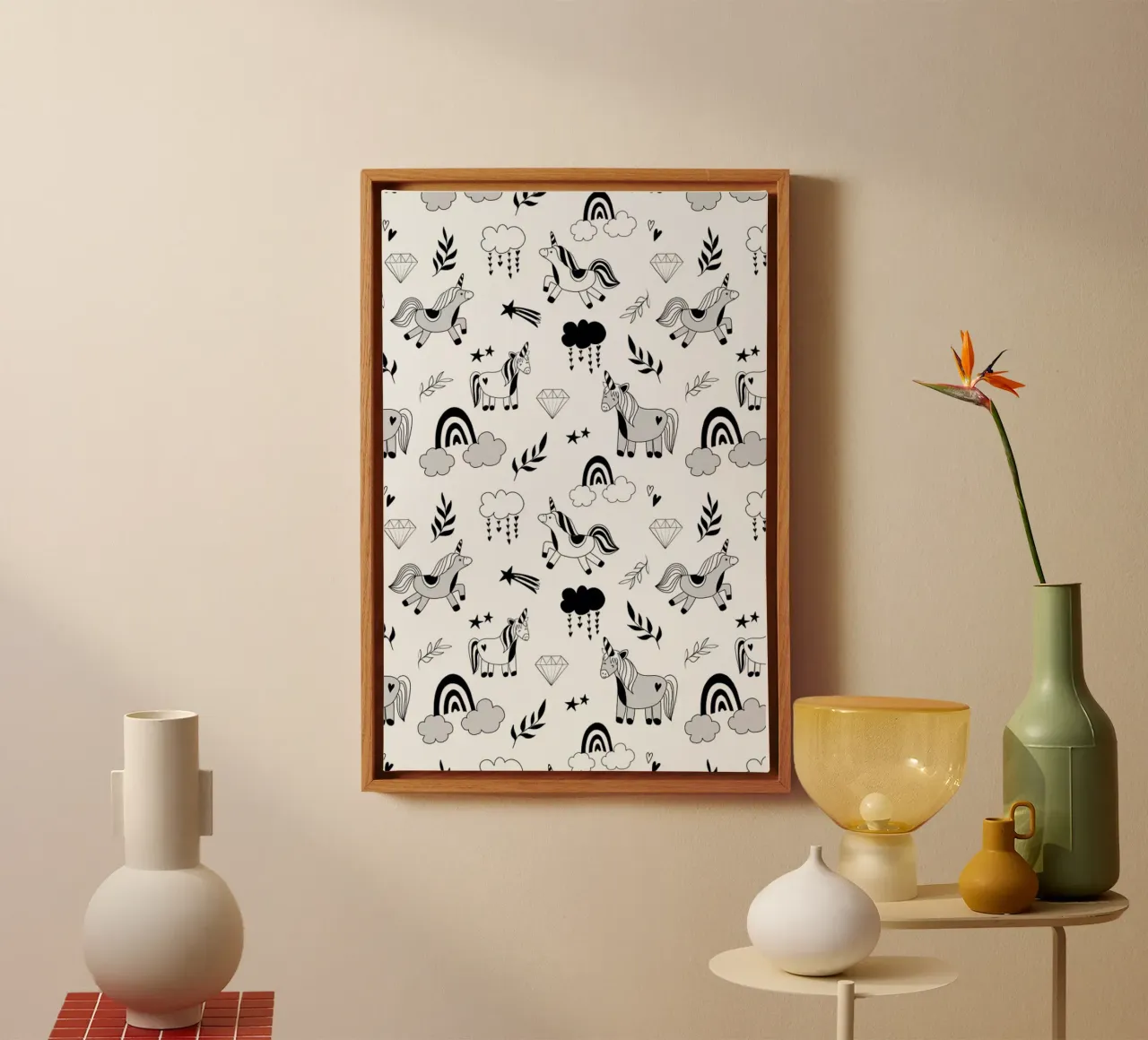 Funny Unicorn tela con Cornice a cassetta da Sabrina Ziegenhorn