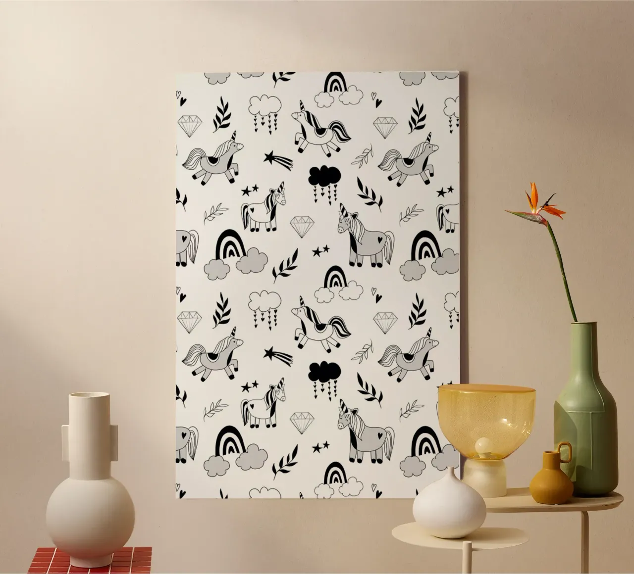 Funny Unicorn tela con Cornice a cassetta da Sabrina Ziegenhorn
