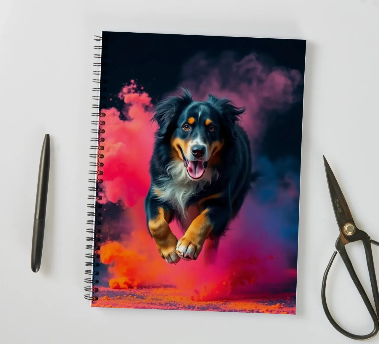 The colorful Bernese Mountain Dog #38 spiral notebook by Yumis.Beargang.and.Me