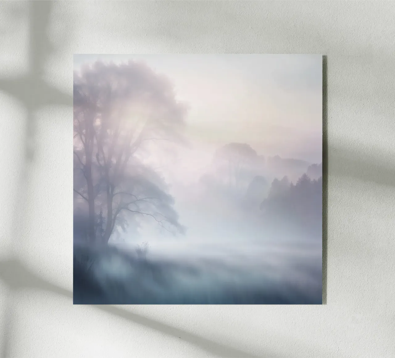 Forêt enchantée cachée dans le brouillard plexiglas de PhotoVibe Decor