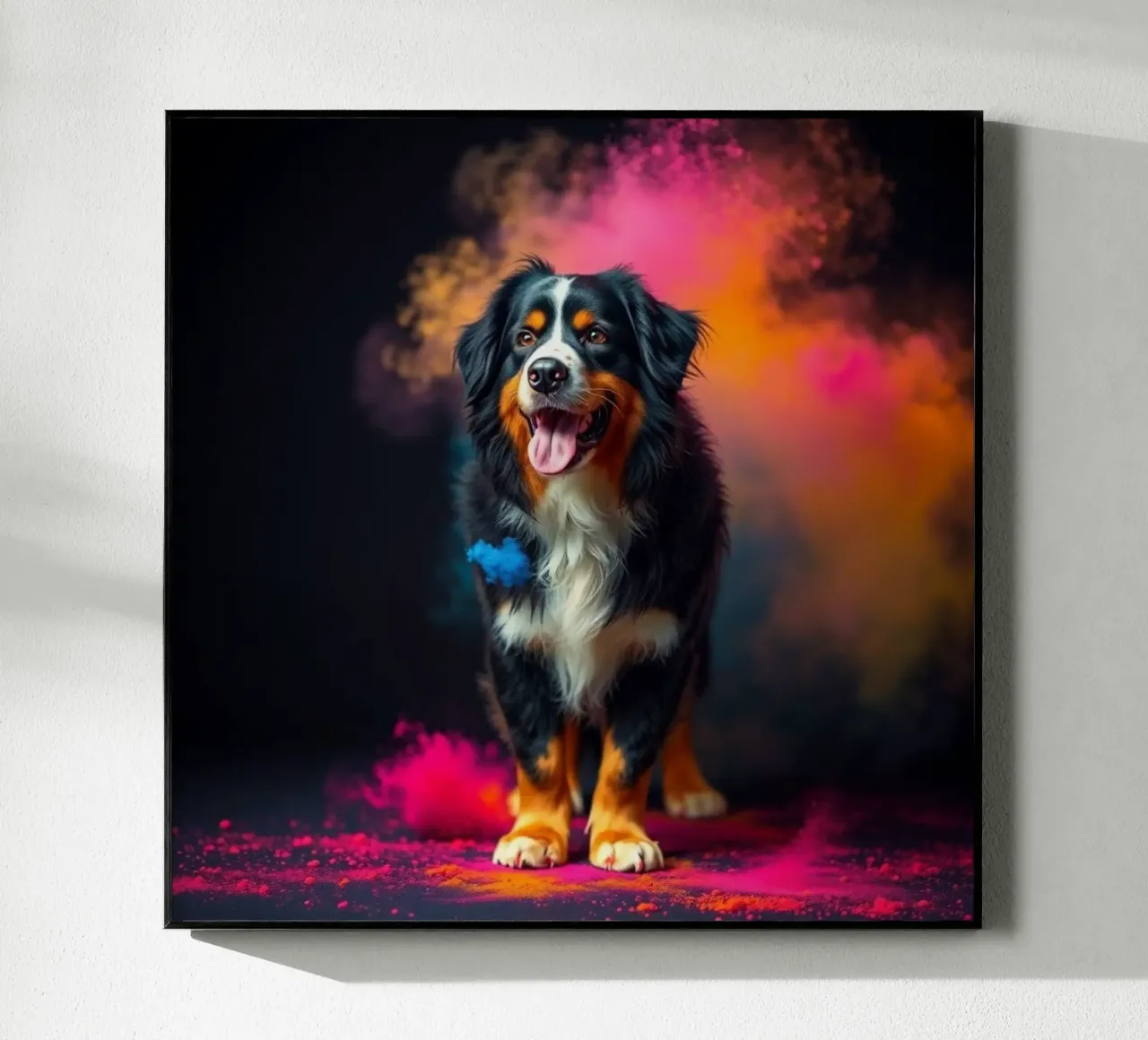 The colorful Bernese Mountain Dog #41 acrylic glass by Yumis.Beargang.and.Me