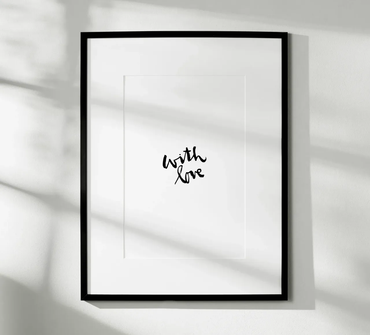 With Love poster avec cadre en aluminium de Brushmeetspaper
