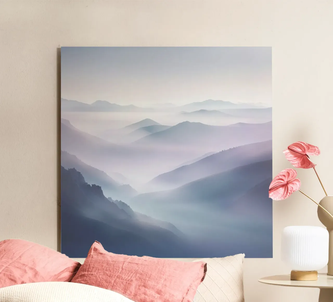 Le infinite Blue Mountains nella nebbia mattutina alluminio dibond da PhotoVibe Decor