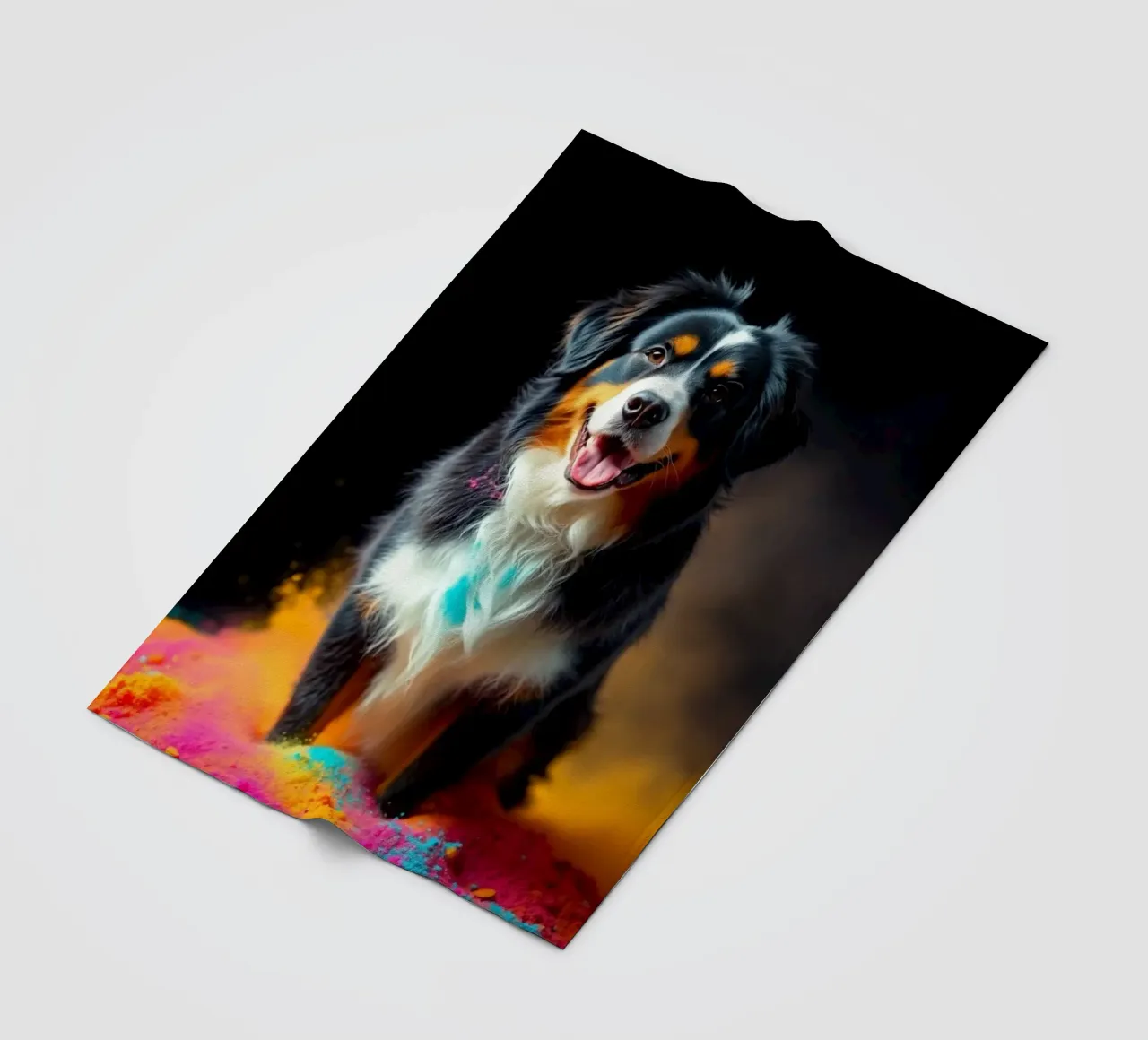 The colorful Bernese Mountain Dog #42 fleece blanket by Yumis.Beargang.and.Me