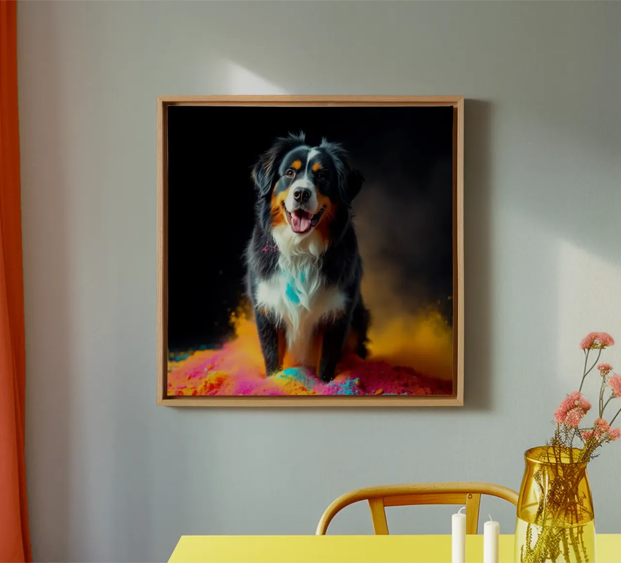 De kleurrijke Berner Sennenhond #42 canvas van Yumis.Beargang.and.Me