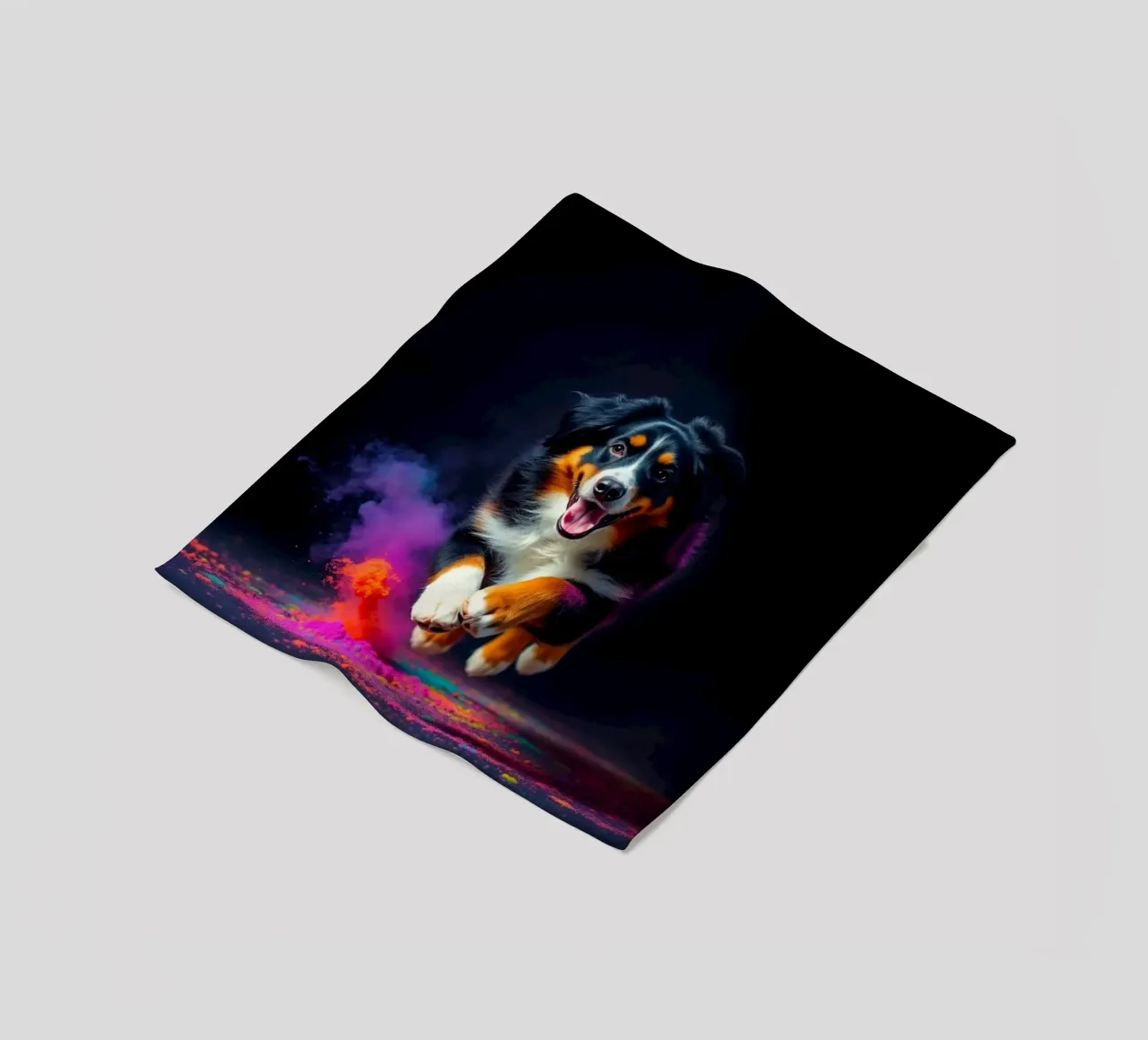 The colorful Bernese Mountain Dog #43 fleece blanket by Yumis.Beargang.and.Me