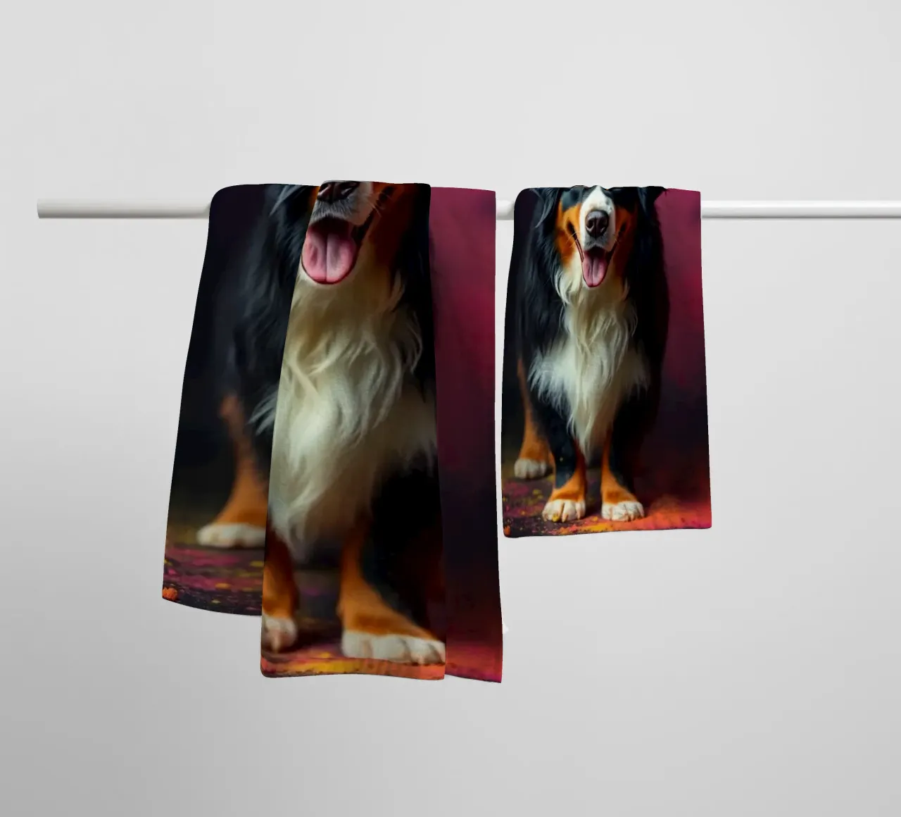 The colorful Bernese Mountain Dog #44 towel by Yumis.Beargang.and.Me