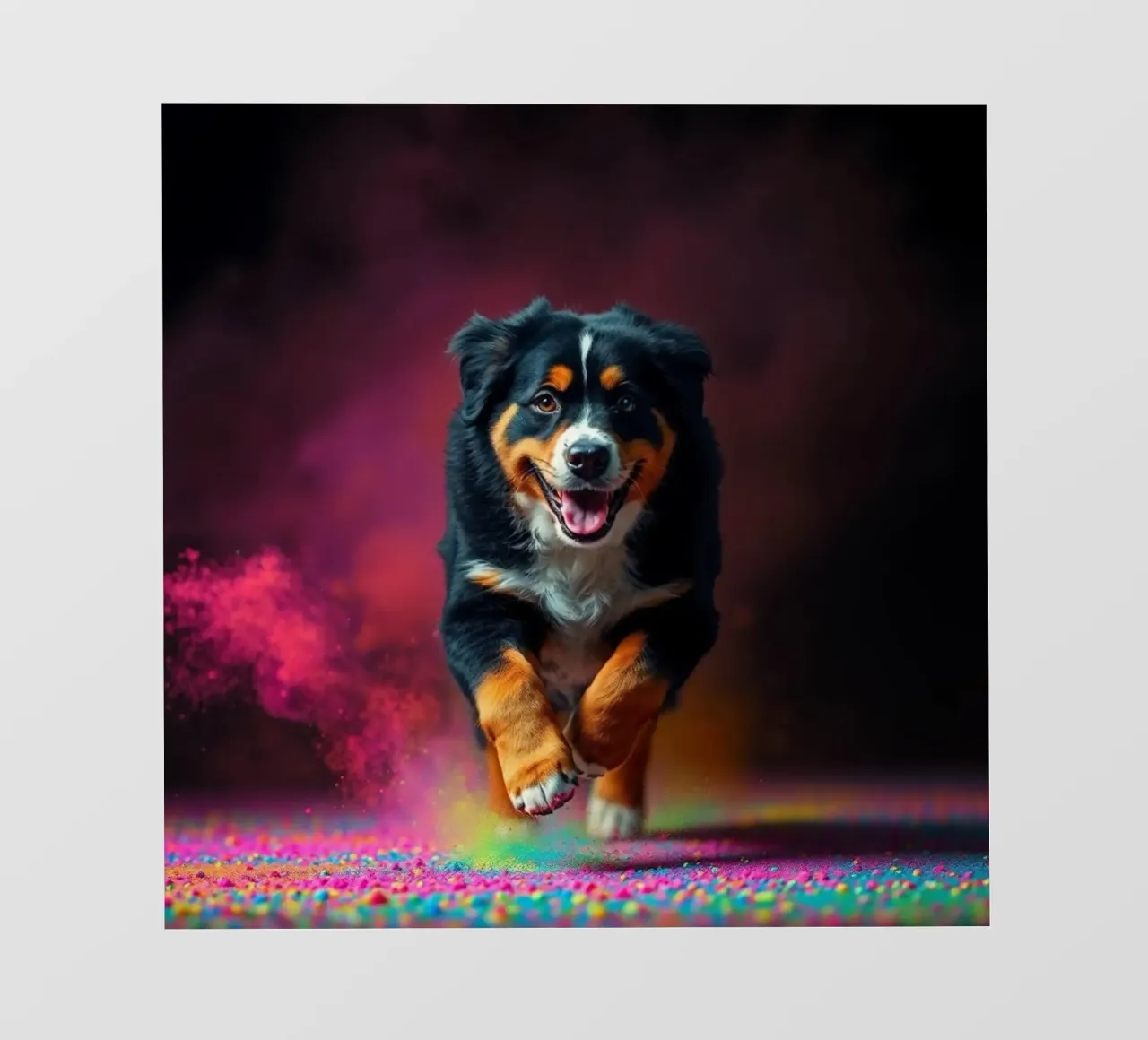 De kleurrijke Berner Sennenhond #45 backlit folie van Yumis.Beargang.and.Me