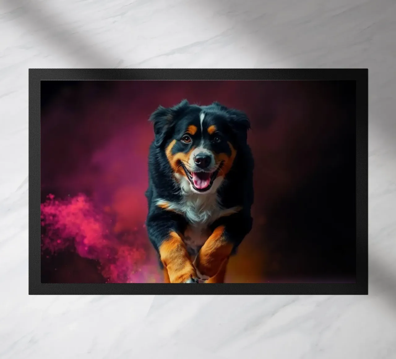 The colorful Bernese Mountain Dog #45 doormat by Yumis.Beargang.and.Me
