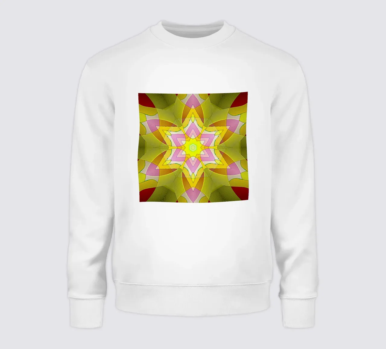 Caleidoscopio nei colori giallo e rosa felpa da Gürsel Yesil Digital Art
