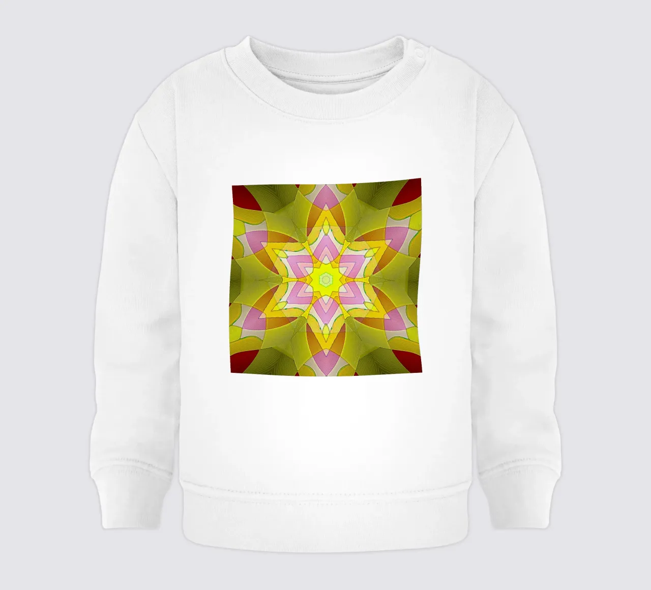 Caleidoscopio nei colori giallo e rosa felpa neonato da Gürsel Yesil Digital Art