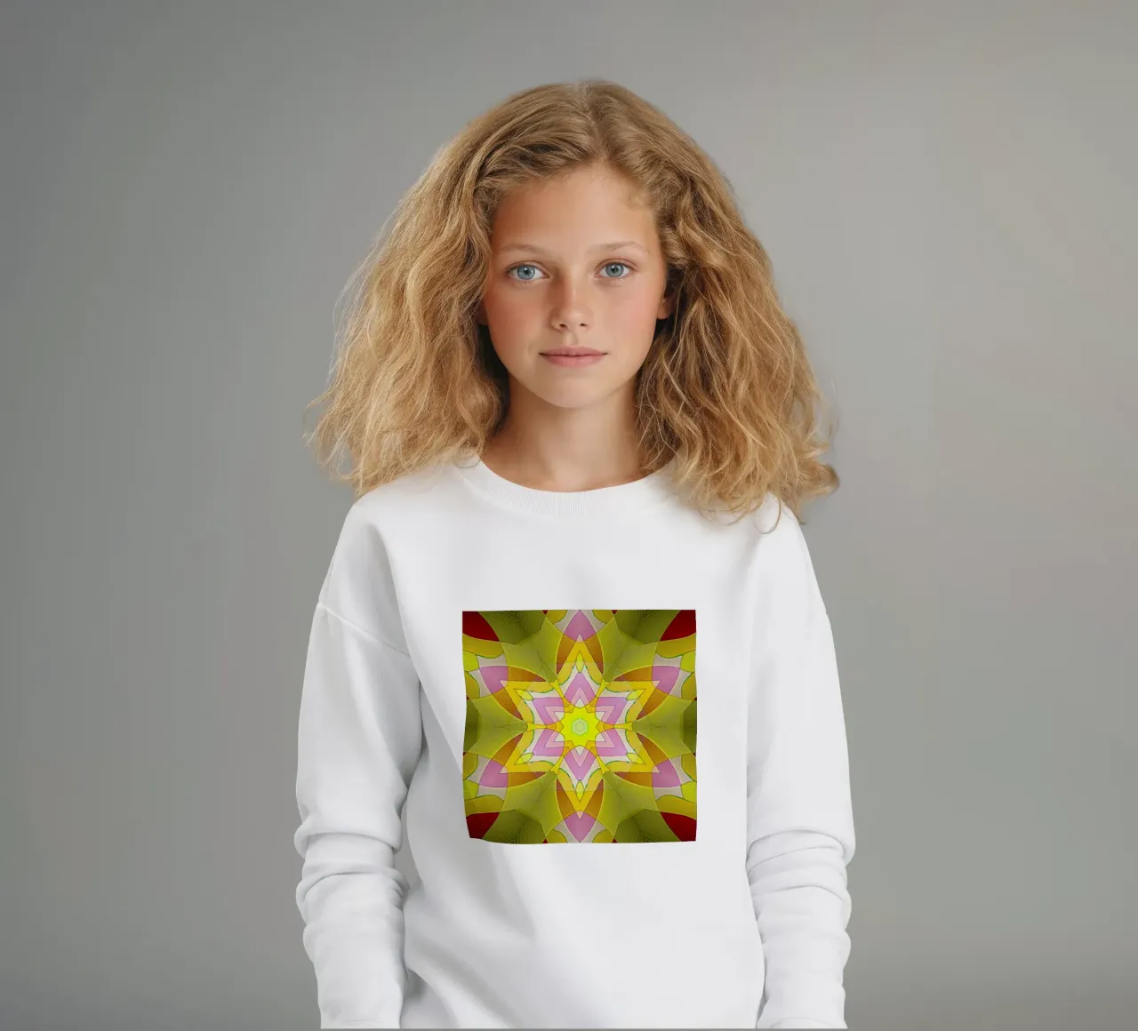 Caleidoscopio nei colori giallo e rosa felpa bambino da Gürsel Yesil Digital Art