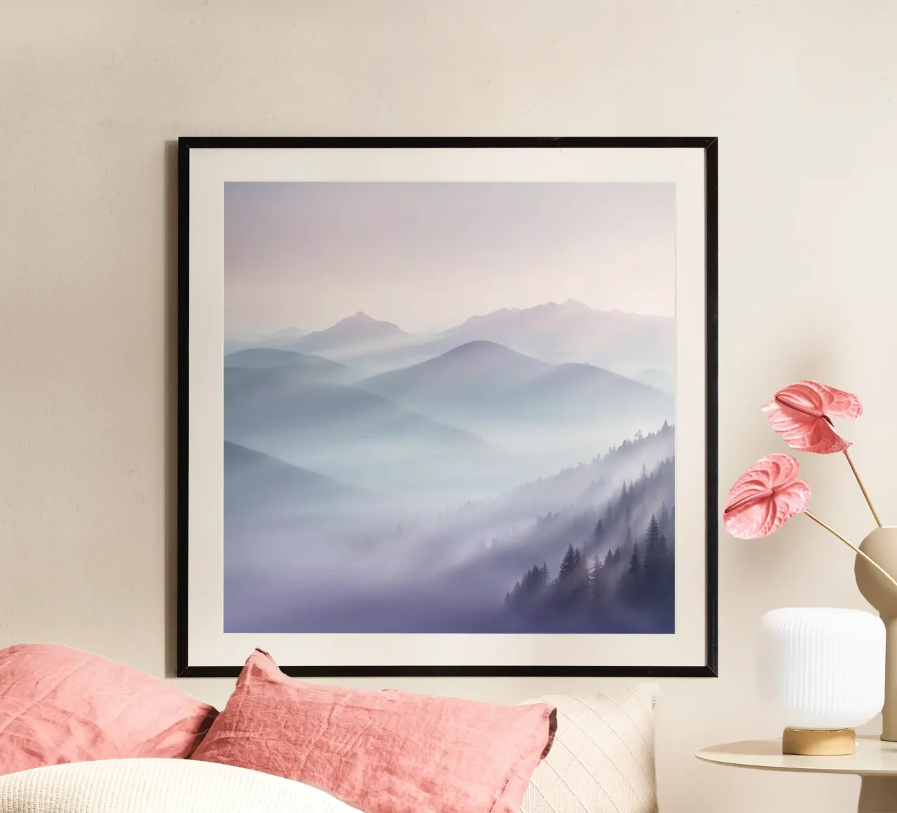 Fog Rolling Through Mountain Ridges hahnemühle by PhotoVibe Decor