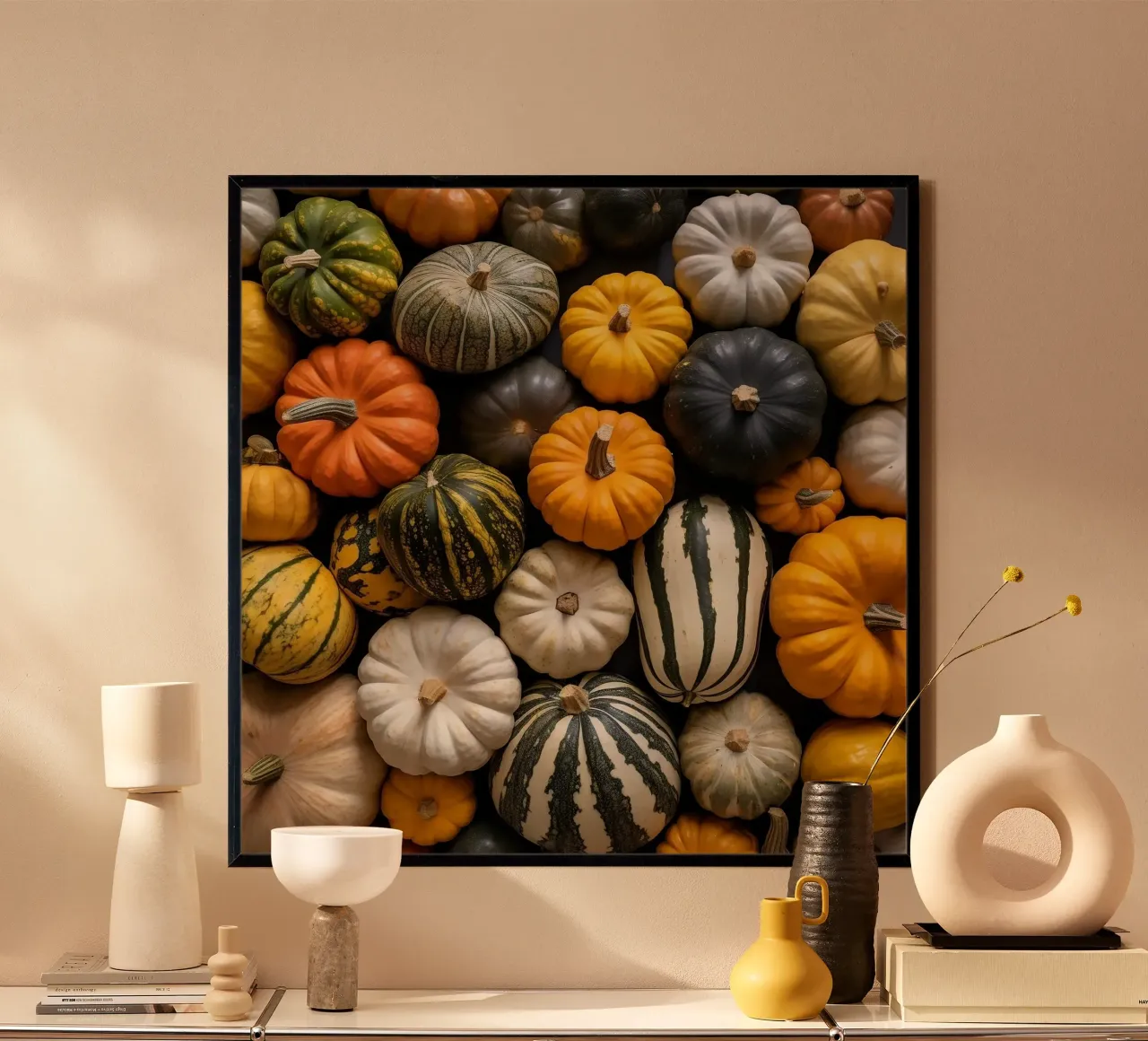 Raccolta di zucche multicolori carta hahnemühle da PhotoVibe Decor