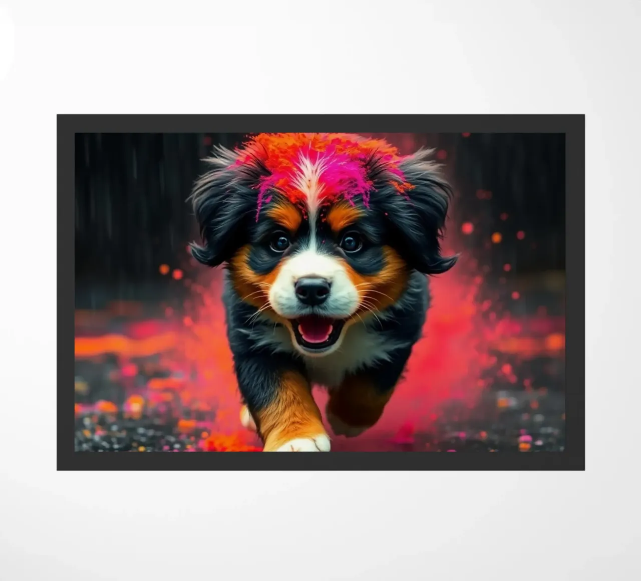 The colorful Bernese Mountain Dog #48 doormat by Yumis.Beargang.and.Me
