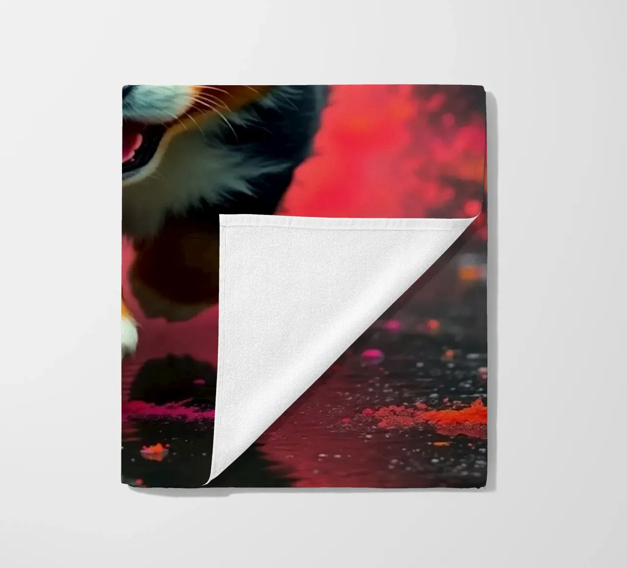 The colorful Bernese Mountain Dog #48 beach towel by Yumis.Beargang.and.Me