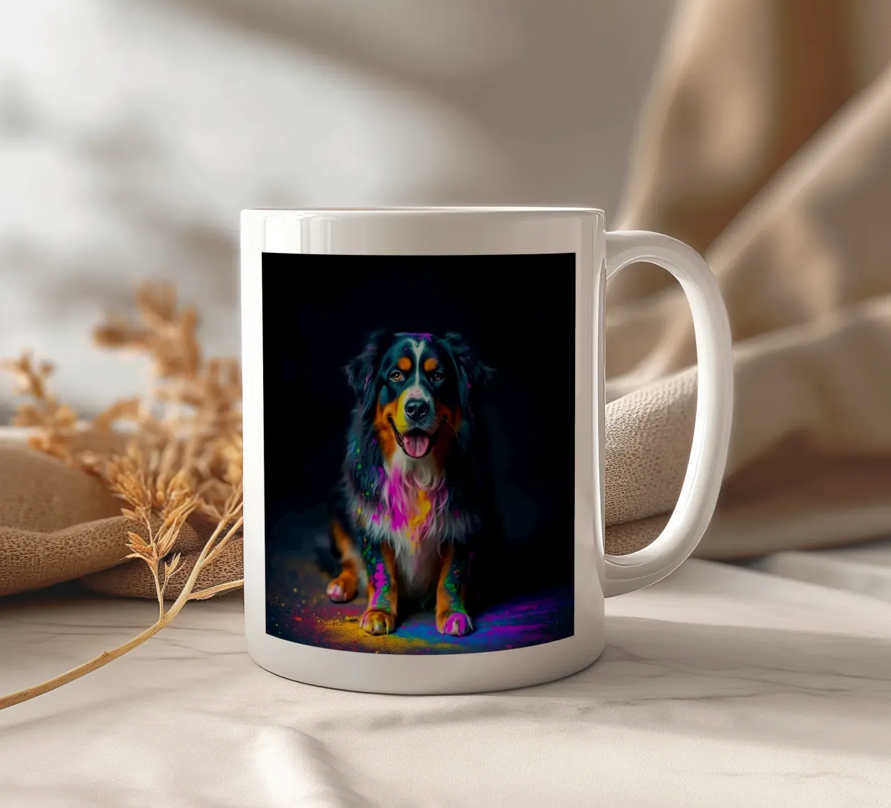 Le bouvier bernois coloré #49 mug en céramique de Yumis.Beargang.and.Me