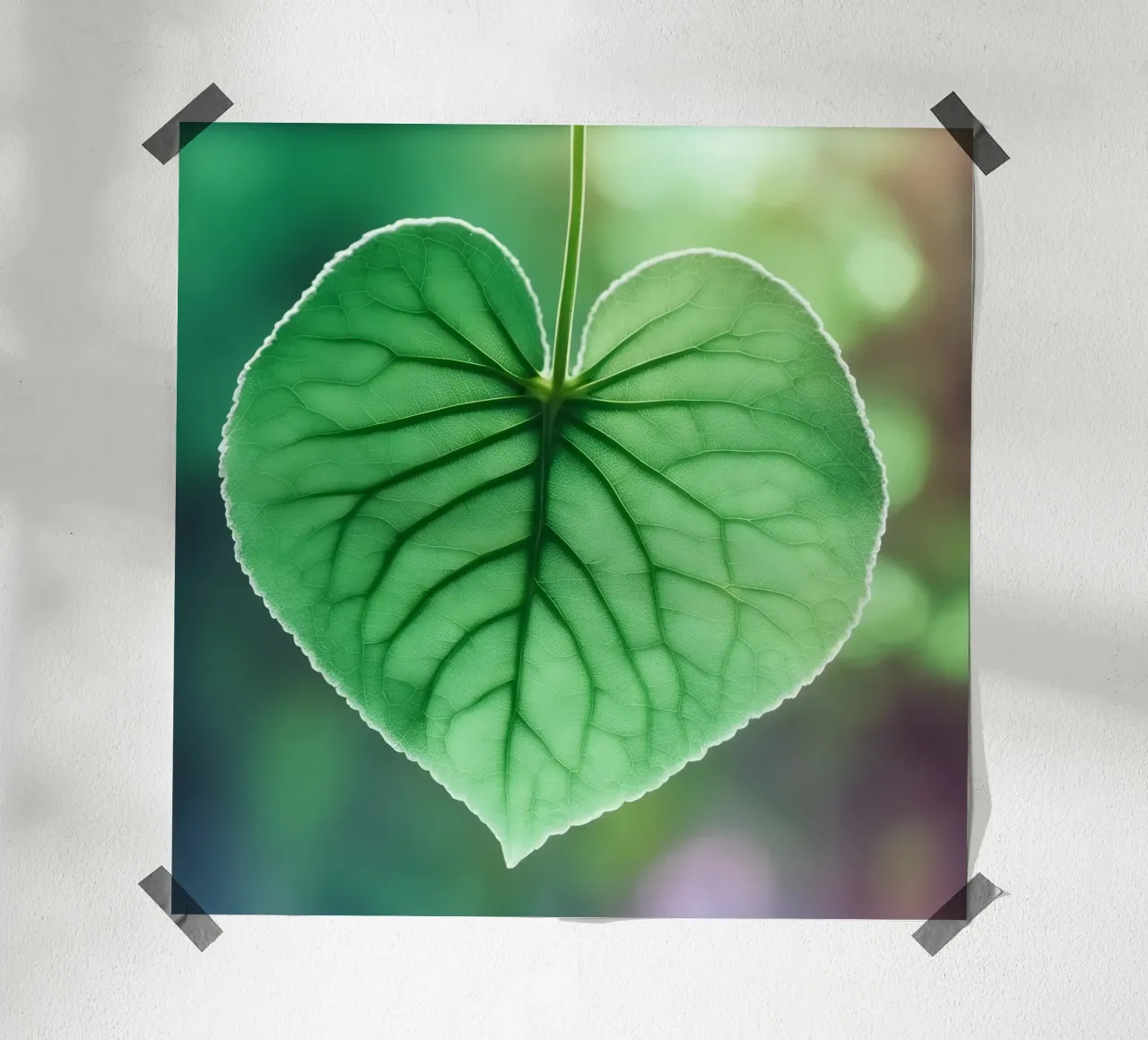 Hartvormig blad dat gloeit in het zonlicht hahnemühle van PhotoVibe Decor
