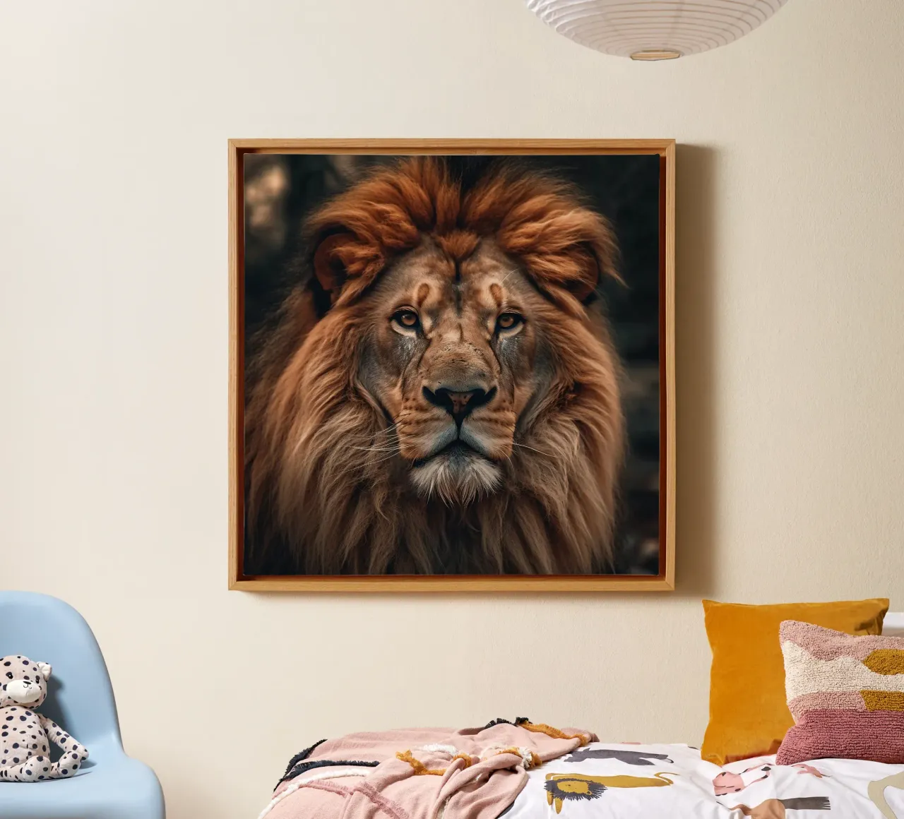 Majestueus leeuwenportret canvas van PhotoVibe Decor